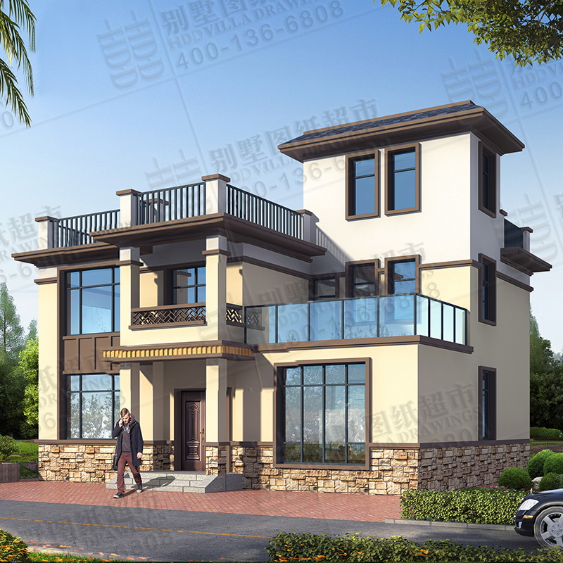 VIP新农村二层经济型平顶自建房设计图纸